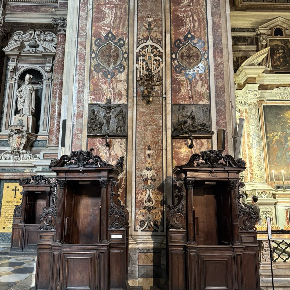 Chiesa del Gesù Nuovo - Does anyone know what these special chairs are called or what they are for? I'm curious since seeing them in catholic churches - Churches Near Me - Naples, NA