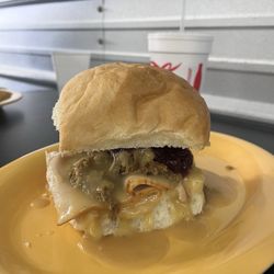 Greg's Sandwich Works - Leftover Sandwich - Turkey, Stuffing, Gravy, and cranberry sauce
