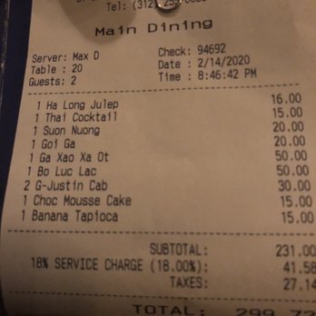 Le Colonial - Valentine's Day pricing... - Vietnamese Near Me - Chicago, Illinois