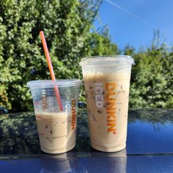 Dunkin' - Shaken espresso. The one on the left was extra after the employees got done making it so they just gave it to me. Thanks DD
