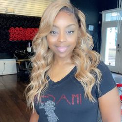 Imagery Red Carpet Salon - Wig created by Key, blonde hair darkened roots