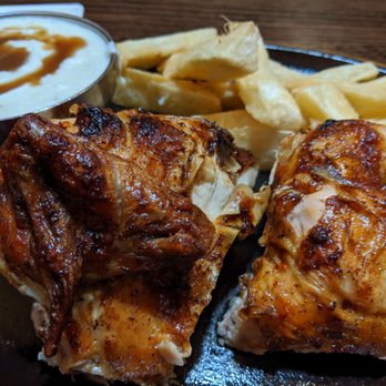 Picca Pollo A La Brasa - Half-Chicken with Fried Plantains and Mashed Potatoes. - Peruvian Near Me - Germantown, Maryland Picca Pollo A La Brasa - Half-Chicken with Fried Plantains and Mashed Potatoes. - Peruvian Near Me - Germantown, Maryland