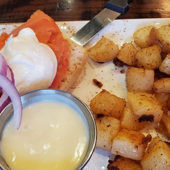 First Watch - Smoked Salmon Benedict with seasoned potatoes and hollandaise on the side - Breakfast & Brunch Near Me - Pittsburgh, Pennsylvania