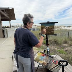 Artist painting live
