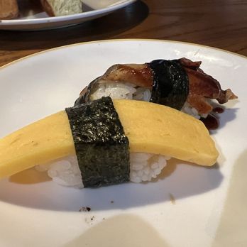 Blue Claw - Nigiri: tamago and eel - Sushi Bars Near Me - Houston, Texas
