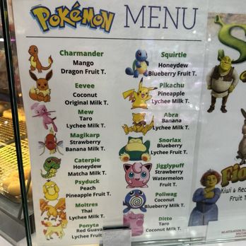 Helloo boba - Pokemon menu - Bubble Tea Near Me - Jacksonville, Florida
