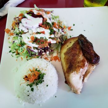 Parrilla's Cholito - 1/4 pollo with ensalada y arroz Asked for pechuga - Peruvian Near Me - Downey, California