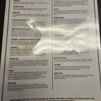 Taco Daddy’s - Menu - Mexican Near Me - Gretna, Louisiana