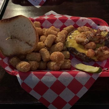 Wally's Wisconsin Tavern - Lombardi burger  with tots - American Near Me - Denver, Colorado