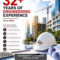 RSH Engineering & Construction - 32+ years of engineering experience.
Since 1994, RSH Engineering & Construction has brought professional expertise across structural,