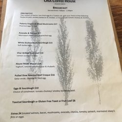 Ona Coffee - Breakfast menu - 31/08/17