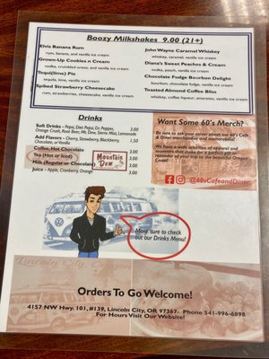 Menu photo 5 60's Cafe & Diner Lincoln City, OR Menu photo 5 60's Cafe & Diner Lincoln City, OR
