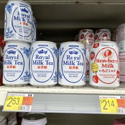 a display of royal milk in a grocery store a display of royal milk in a grocery store