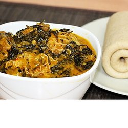 Meals Afrique - Nigerian Native Bitterleaf Soups with mixed dried fish, mixed meat (Kpomo, Shakki) and Choice of Goat meat of Beef.