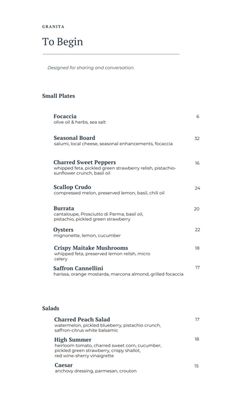 Menu photo 1 Granita Enoteca Keene, NH