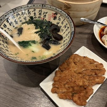 Paradise Dynasty - Noodles with Fried Pork Chop in Thick Chicken Soup - Singaporean Near Me - Costa Mesa, California