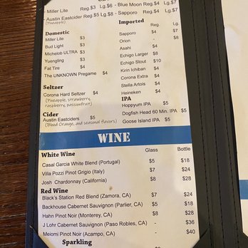 Shoku Sushi & Bar - Drink Menu... wine/beer - Japanese Near Me - Monroe, North Carolina