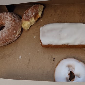 John's Donuts - Vanilla Iced Long John Donut! Very tasty! - Donuts Near Me - Saint Louis, Missouri