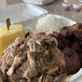 Hawaiian Bros Island Grill - Classic - Mixed Plate with Classic - Huli Huli Chicken, Classic - Luau Pig, Pineapple and White Rice. - Hawaiian Near Me - Chicago, Illinois Hawaiian Bros Island Grill - Classic - Mixed Plate with Classic - Huli Huli Chicken, Classic - Luau Pig, Pineapple and White Rice. - Hawaiian Near Me - Chicago, Illinois