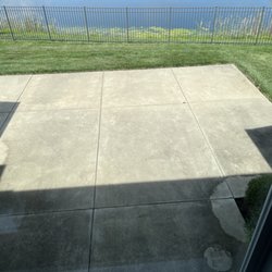Salo's Pressure Washing - before; with caked on debris where trees overhung