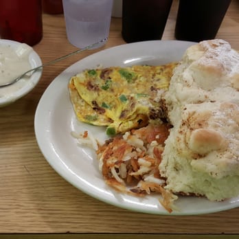 Tiffany's Restaurant - Audrey Hepburn omelet with biscuits and gravy. - Breakfast & Brunch Near Me - Noble, Oklahoma