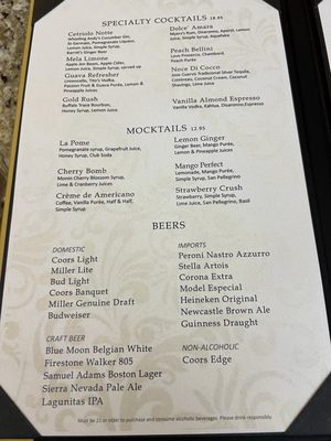 Menu photo 3 La Strada Reno, NV