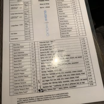 Sushiholic Arcadia - Happy hour menu - Sushi Bars Near Me - Phoenix, Arizona Sushiholic Arcadia - Happy hour menu - Sushi Bars Near Me - Phoenix, Arizona