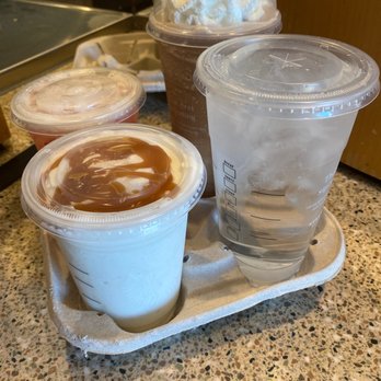Starbucks - two cups of coffee and a drink on a tray - Coffee & Tea Near Me - Mesa, Arizona