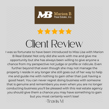 Marion B Real Estate - Client Review - Real Estate Services Near Me - Slidell, Louisiana Marion B Real Estate - Client Review - Real Estate Services Near Me - Slidell, Louisiana