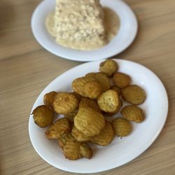 Fried pickles Biscuit & Gravy