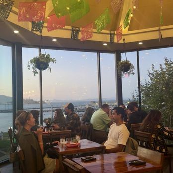 Barrio - Main dining room area with the view of Alcatraz - Mexican Near Me - San Francisco, California