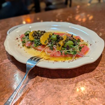 The Pink Door - Ahi tuna crudo - Italian Near Me - Seattle, Washington The Pink Door - Ahi tuna crudo - Italian Near Me - Seattle, Washington