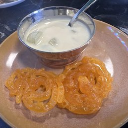 Fruit salad and Jalebi Fruit salad and Jalebi