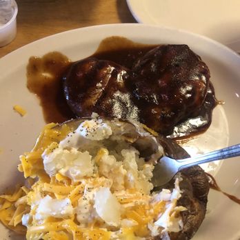 Texas Roadhouse - BBQ Chicken and Baked Potato with cheese - Steakhouses Near Me - Douglasville, Georgia Texas Roadhouse - BBQ Chicken and Baked Potato with cheese - Steakhouses Near Me - Douglasville, Georgia