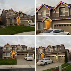 Evergreen Exterior Pro - Professional Christmas light installation in Puyallup.  Custom-fit LED roofline lights with full setup, maintenance, and takedown.