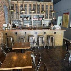 The Saltner Wine & Cicchetti - Bar and interior seating. Rustic, but comfortable.