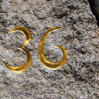 Florentine Renaissance Masonry - carved number with 24kt gold leaf - Landscaping Near Me - Salem, Massachusetts Florentine Renaissance Masonry - carved number with 24kt gold leaf - Landscaping Near Me - Salem, Massachusetts
