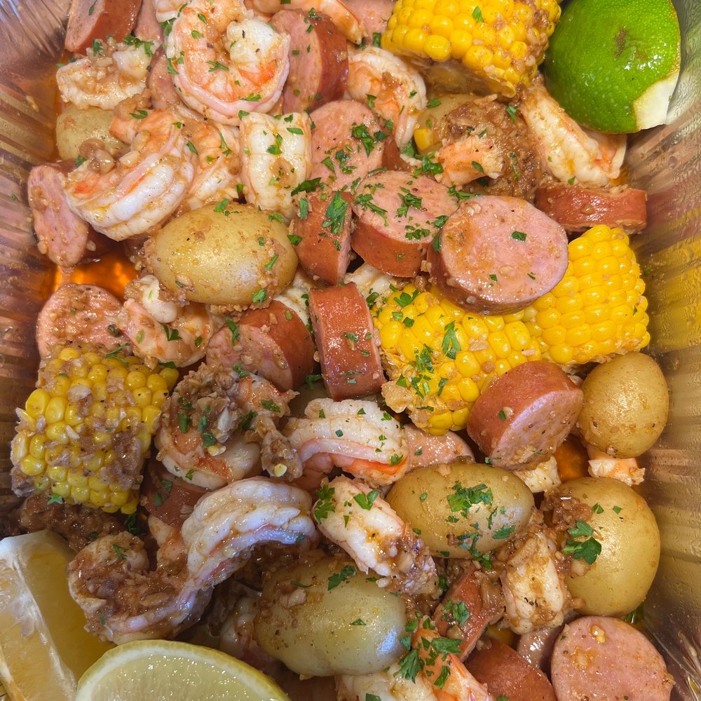 Shell Seafood Shack - Shrimp Combo with extra side of sausage - Seafood Near Me - Chino Hills, California Shell Seafood Shack - Shrimp Combo with extra side of sausage - Seafood Near Me - Chino Hills, California