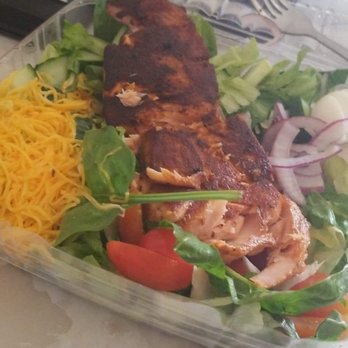 The Wrap Bar - The Salmon Salad was delicious and packed with flavor! I was full half way through the salad and it was reasonably priced - Wraps Near Me - Chicago, Illinois