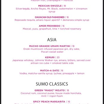 Sumomaya - Drink menu - Mexican Near Me - Scottsdale, Arizona Sumomaya - Drink menu - Mexican Near Me - Scottsdale, Arizona