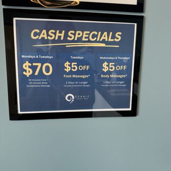 Cloud 9 Foot Spa - Specials 4.2025 - Massage Near Me - San Jose, California