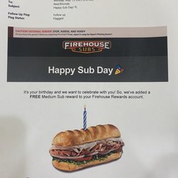 Firehouse Subs - Birthday gift from Firehouse Subs