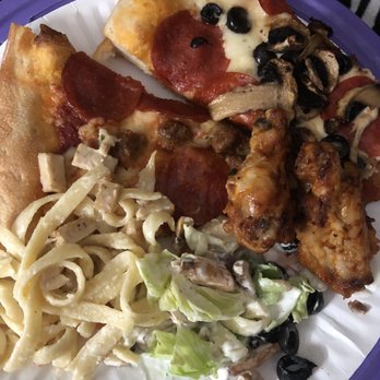 Big T's Pizza - Chicken fettuccine, salad, mild wings, olive/mushroom/pepperoni pizza, and sausage/pepperoni pizza. - Pizza Near Me - Rialto, California Big T's Pizza - Chicken fettuccine, salad, mild wings, olive/mushroom/pepperoni pizza, and sausage/pepperoni pizza. - Pizza Near Me - Rialto, California