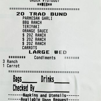 Buffalo Wild Wings - WHAT WAS ORDERED - American Near Me - Henderson, Nevada
