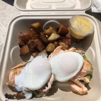 Jeffrey's Grill & Catering - Salmon avocado eggs Benedict hollandaise sauce on side. - New American Near Me - Carmel, California Jeffrey's Grill & Catering - Salmon avocado eggs Benedict hollandaise sauce on side. - New American Near Me - Carmel, California