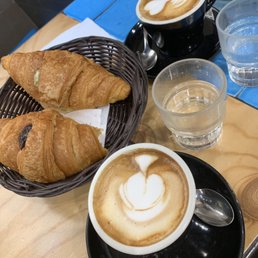 Cappuccinos and croissants