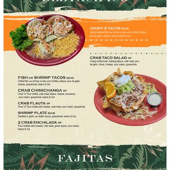 Acapulco - Menu - Mexican Near Me - Waipahu, Hawaii