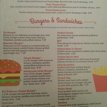D's Family Restaurant - Menu 1, 10/17 - Burgers Near Me - Alma, Arkansas
