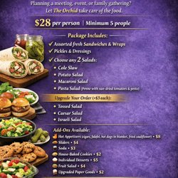 The Orchid - Specials sandwich and wrap platter