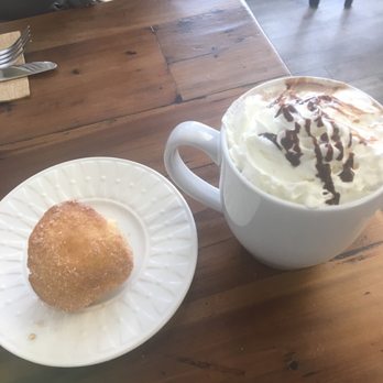 BeanZ - Mini cinnamon apple duffin and large hot cocoa with whipped cream and chocolate sauce. Yum! - Coffee & Tea Near Me - Avon, Connecticut